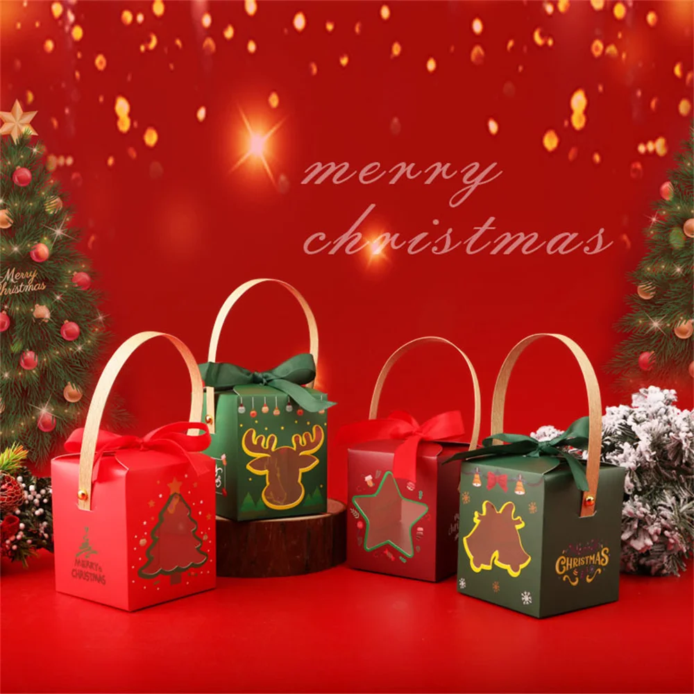 Christmas Gift Boxes Santa Claus Snowman Candy Chocolate Case Merry Christmas Boxes Bags for Home New Year Xmas Decor Kids Gifts