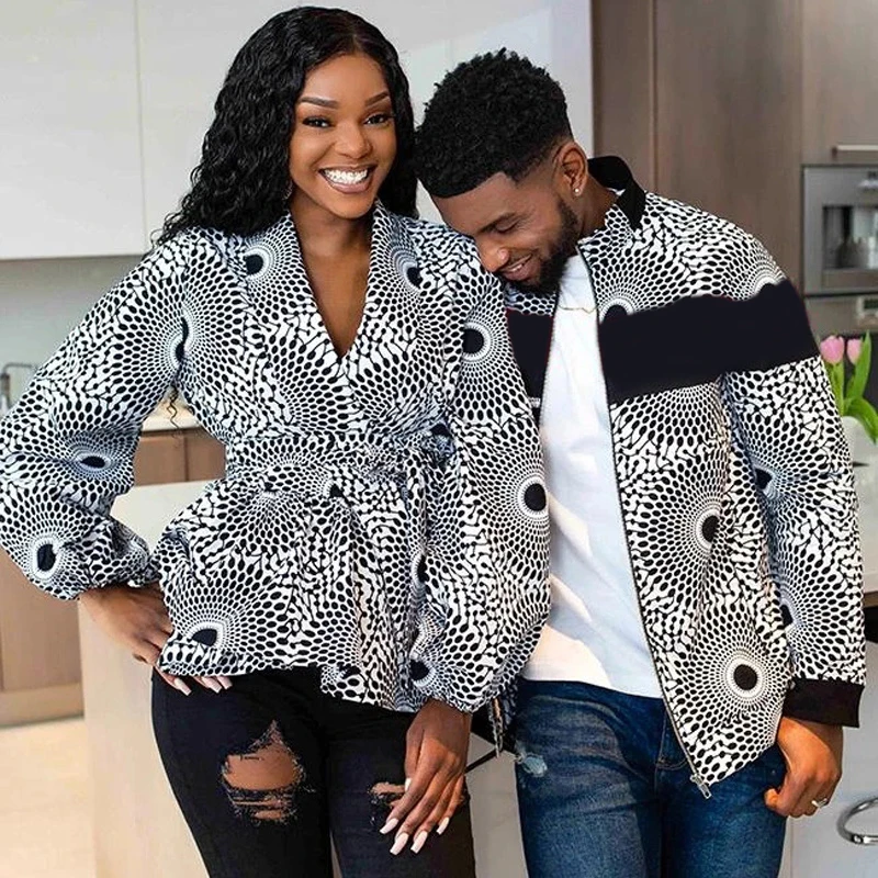 

Women African Clothing Bohemian Print Tops Sexy V-neck Fashion Elegant Ankara Lantern Sleeve Party Dress Bazin Blouse T-shirt