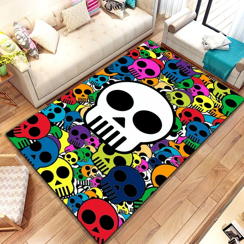 color Human skeleton Horror Skull Carpet Kitchen Mat Entrance Doormat Bedroom Floor Decoration Living Room Bathroom Carpet