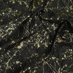 Ink Abstract Style Gold Silk Jacquard Fabric Retro Coat Fluffy Skirt Decorative Sewing Fabric