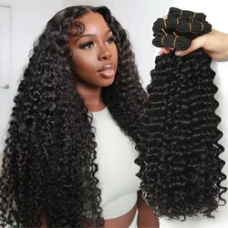 Deep Wave Bundles 100% Human Hair Raw Peruvian Unprocessed Virgin Hair Cheap 1/3/4 Bundles Deal Hair Extensions Deep Curly Hair