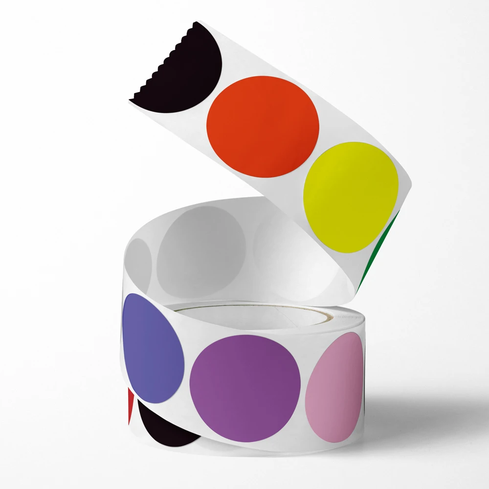 Rodada Em Branco Handmade Papel Adesivos, Etiqueta Scrapbooking, Marca Etiqueta, Preto, Branco, Rosa, Presente Do Partido, 500Pcs, 1"