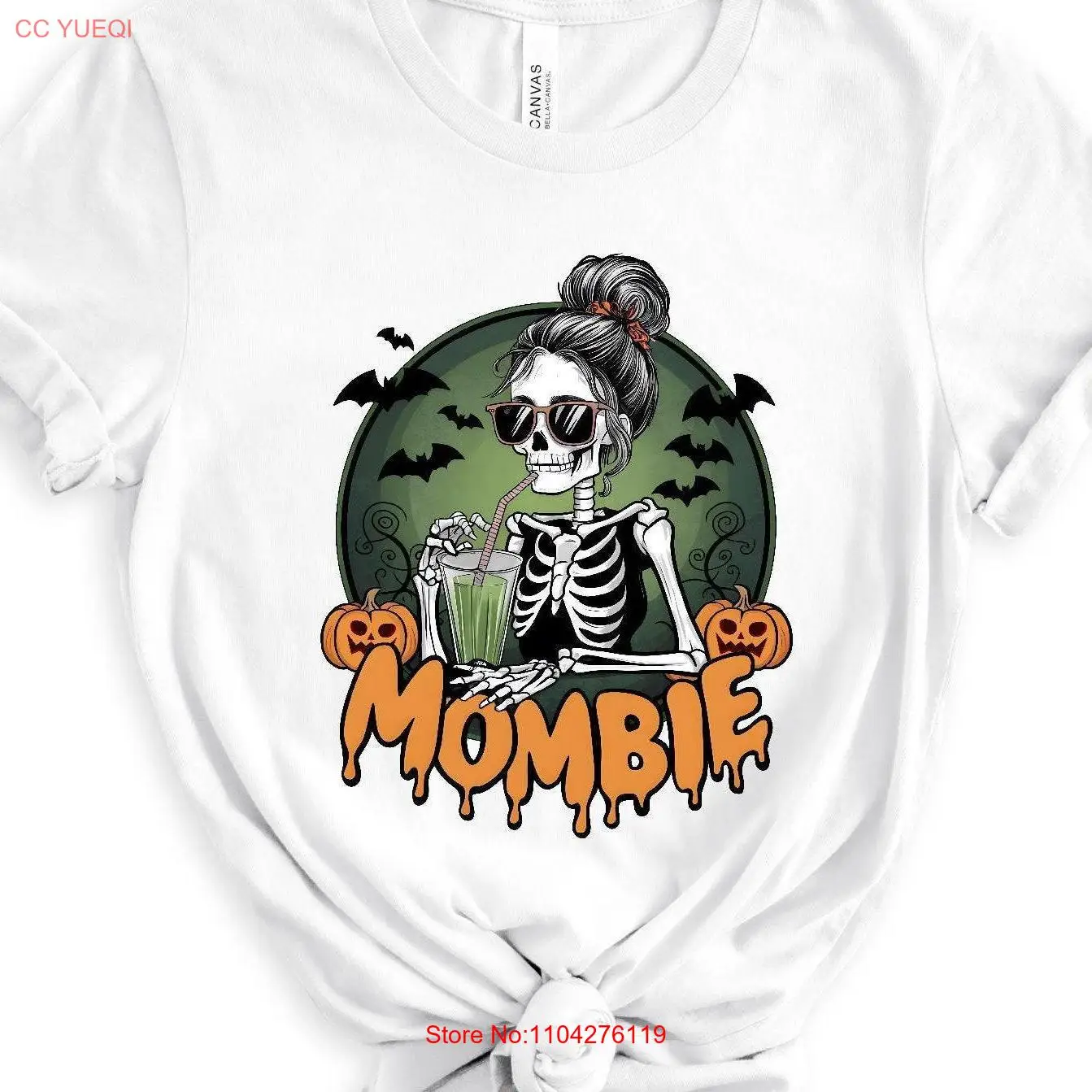 Halloween Mombie T Shirt Momster Zombie Mom Skeleton For Coffee long or short sleeves