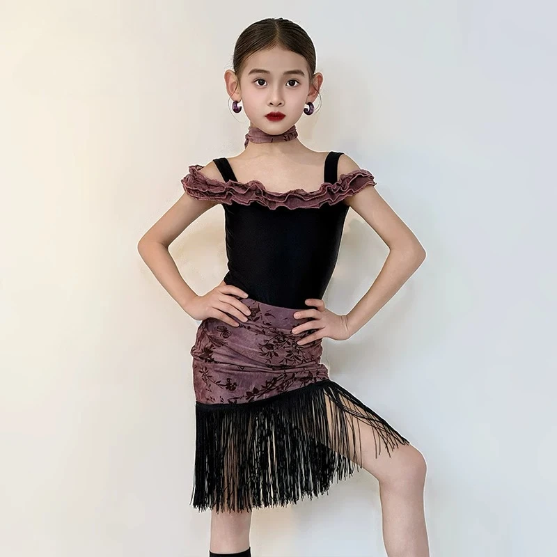 

Latin dance suit 2026 spring and summer practice suit girls and children's performance spring and summer new models