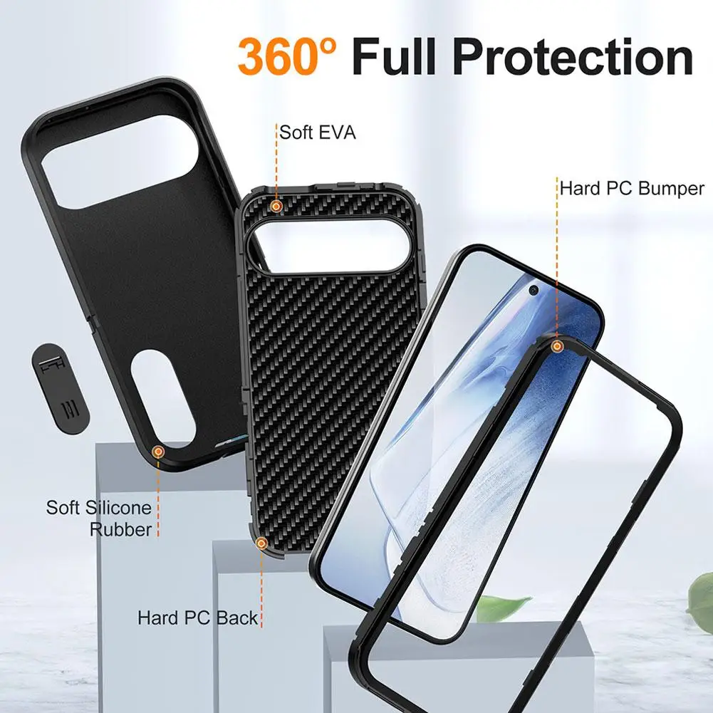 For Google Pixel 9 Pro XL 4 Color Screen Protector Dual Layer Matte Phone Case Business Premium Phone Case