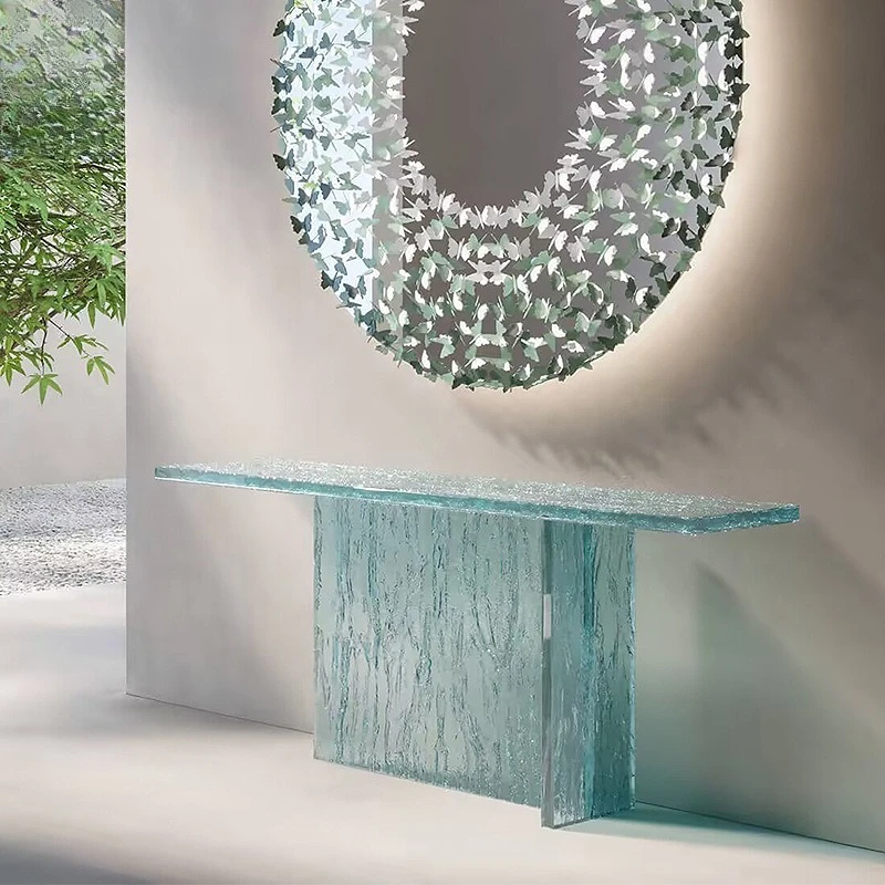 

Light luxury high-end creative glass Xuangutai villa minimalist designer home decoration entrance