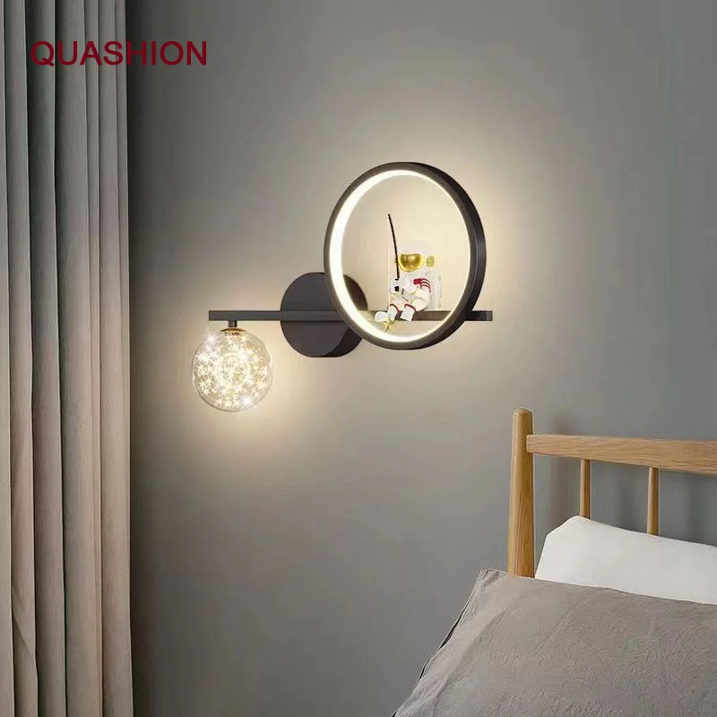 

Children Wall light Indoor Bedside for bedroom Modern Home decorations LED Fixture Gypsophila Dimming Three color living room