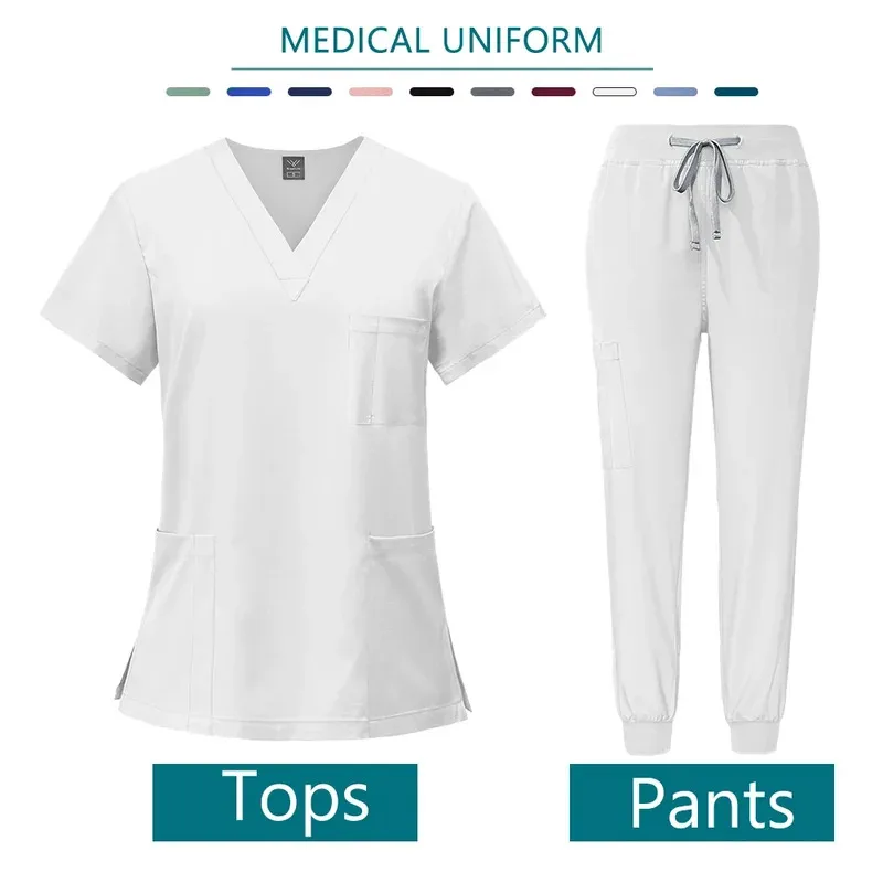 

New Fashion Medical Scrubs Set Nursing Accessories Operating Room Surgical Doctor Nurse Suit Veterinary Dentist Clinic Work Wear