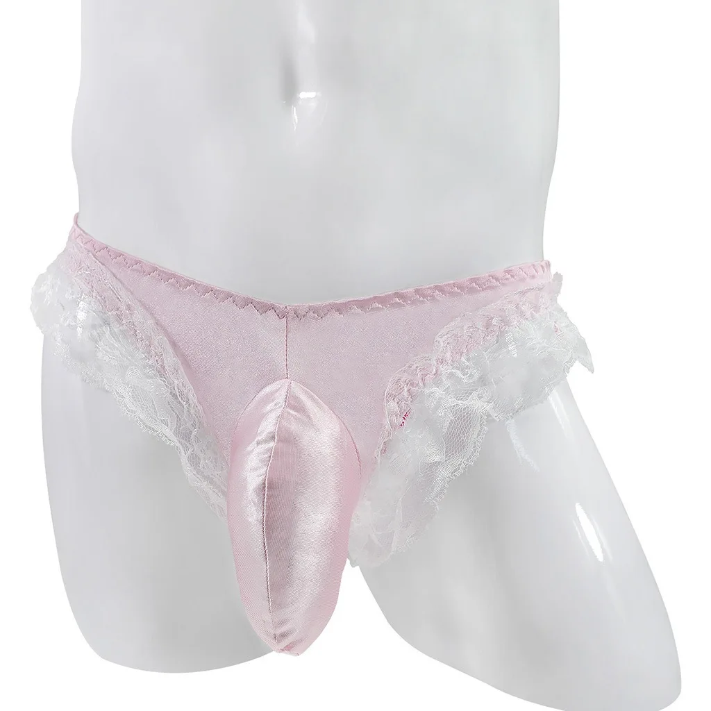 ملابس داخلية مثيرة للرجال المثليين مثيرة منخفضة الارتفاع حقيبة القضيب T الظهر ثونغ الدانتيل تكدرت الربط Underpant مرونة رقيقة الراحة g-سلسلة #5