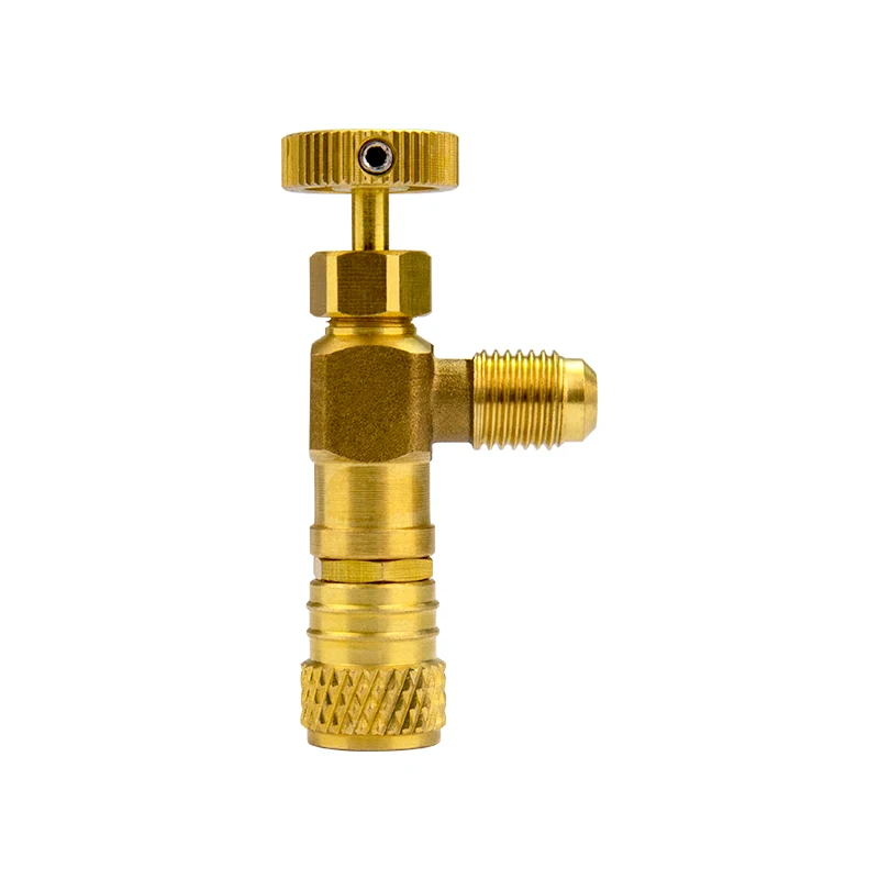 1/4''-1/4'' Flow Control Valve for Refrigerant Charging Hose R404A R22 R407C