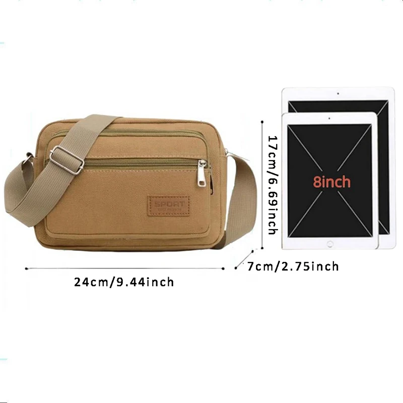 Men Canvas Shoulder Bags Casual Tote Travel Men\'s Crossbody Bag Luxury Messenger Bags Multi Pocket Bag Men Purses And Handbags