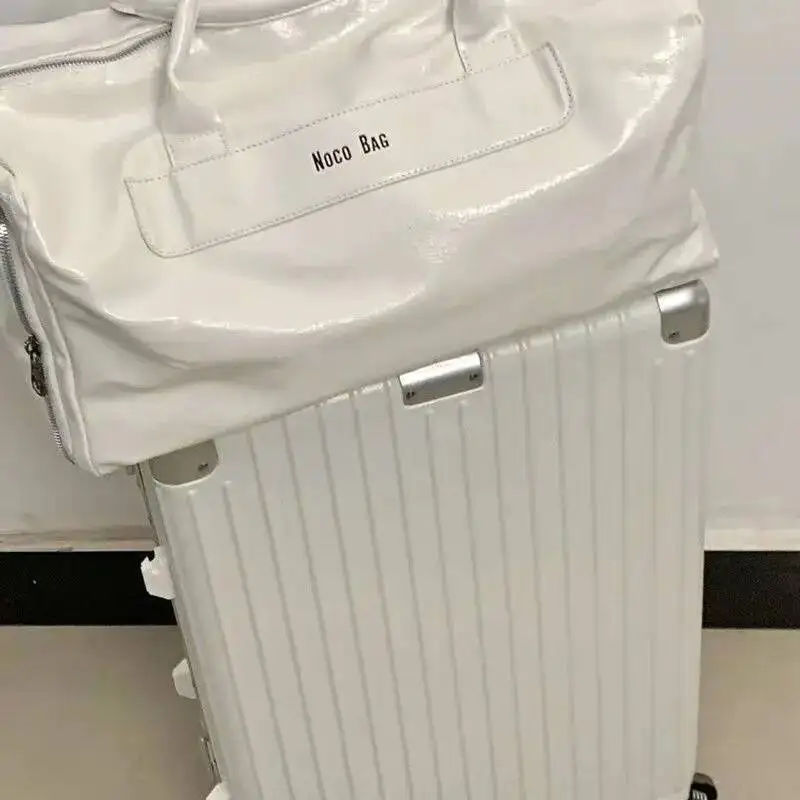 Bloom Sport White Shoulder Bags Wallet Women Travel Leather Large Capacity Tote Handbag Dry Wet Separation Fiess Bag New