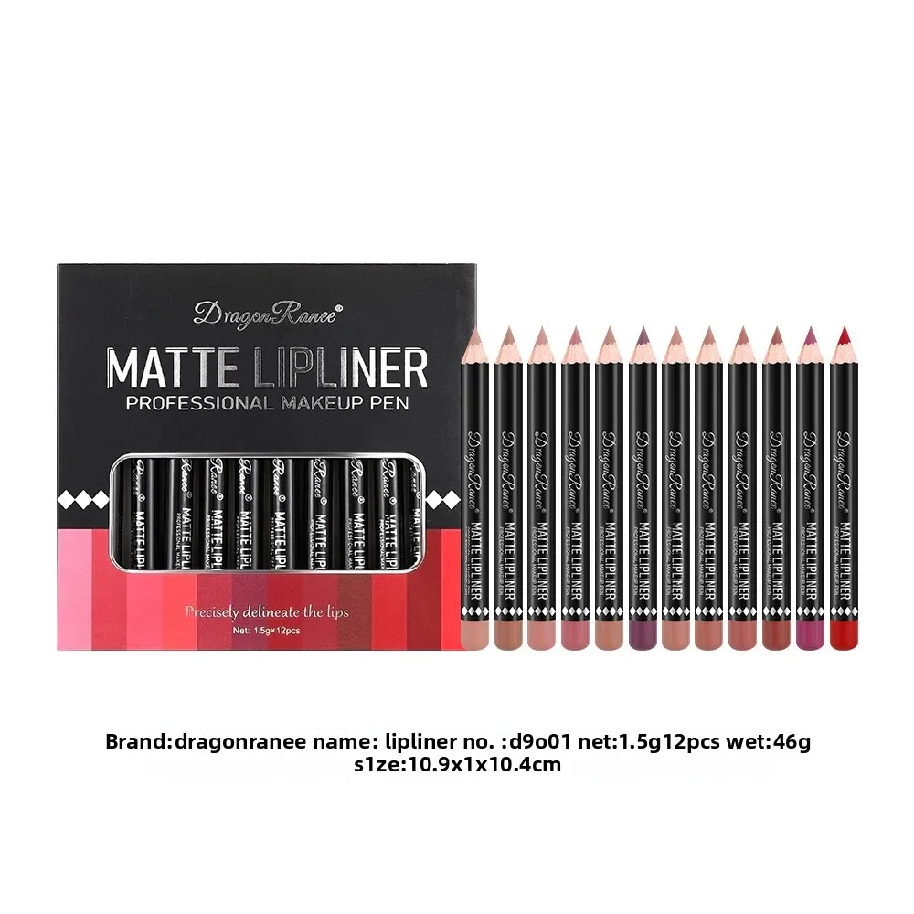 Dragon Ranee Matte Lip Liner Set Długotrwały wodoodporny profesjonalny kredka do ust Wysoko pigmentowany nieklejący się kredka do ust