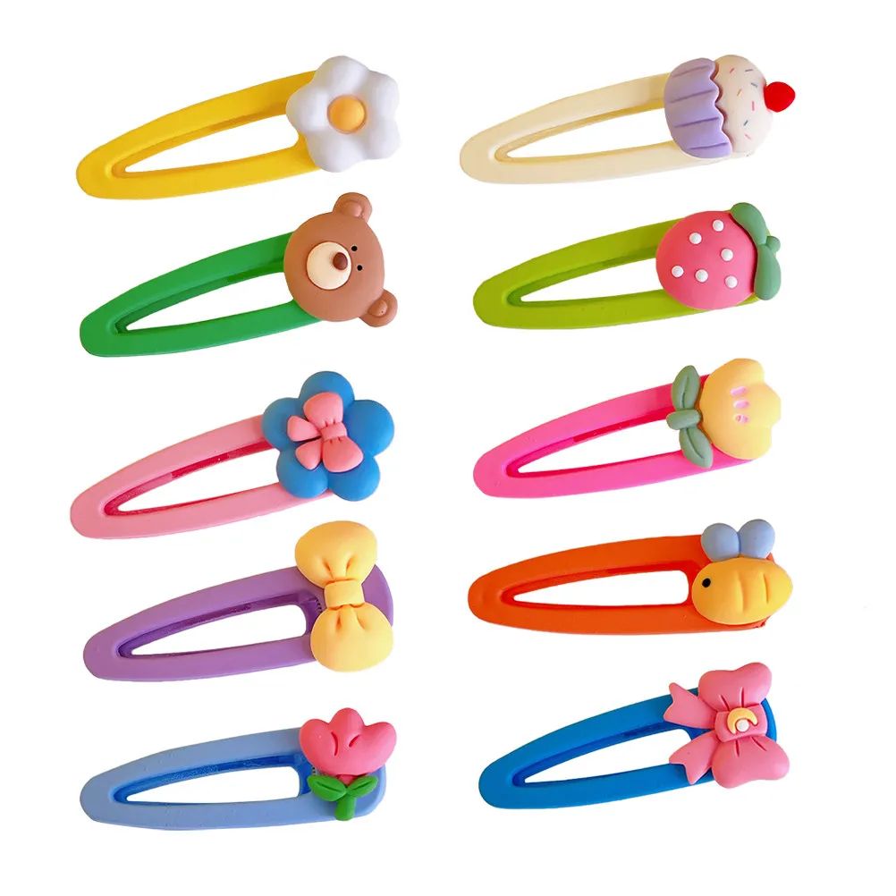 

10Pcs Kids Cartoon Fruit Hairpin Hair Accessories for Girls Toddler Hair Clips Kawaii Accessories Little Girl Hairclips