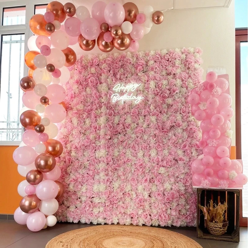 Silk Rose Flower Wall 40X60CM Artificial Flower Panel for Wedding Background Flower Walls Pary Home Room Backdrop Decor