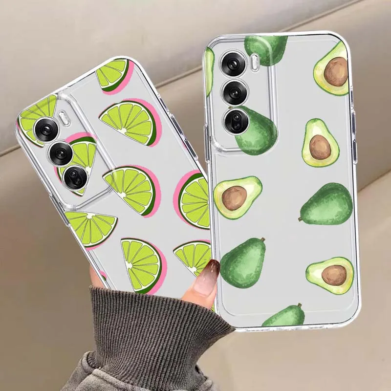 

Avocado Lemon Fruit Phone Case For OPPO A11 A16 A55 A56 A57 A72 A52 A73 A74 A54 A76 A78 Find X5 X6 X7 Ultra Pro 5G Transparent