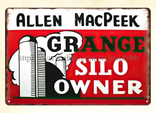 1 pcs,farm ranch GRANGE SILO OWNER metal tin sign garage shop wall art decor