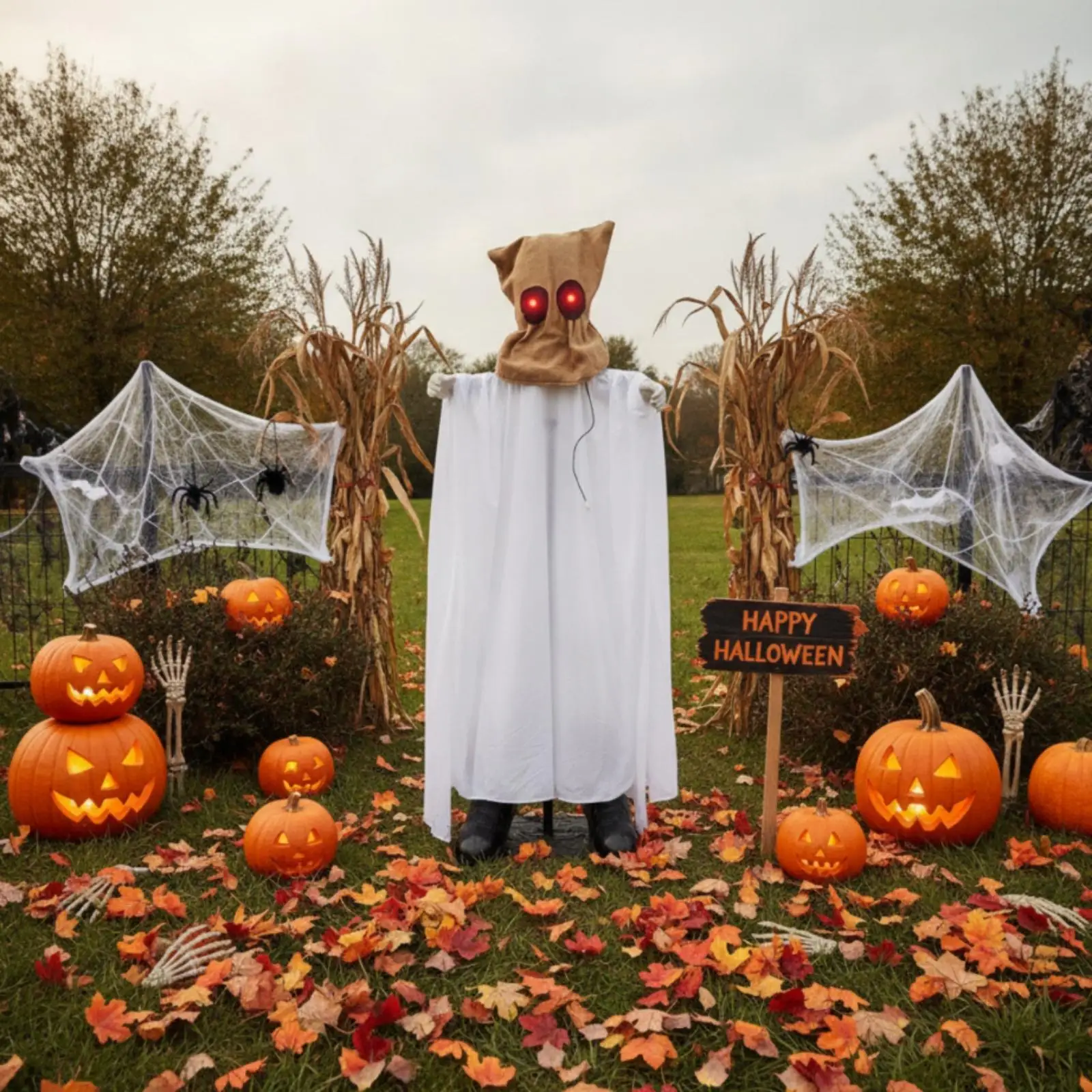 Halloween Spirit Yard Decoration Operated Sound-Activated Halloween Eerie Lightup for Frightening Environment Scenes, Seasonal
