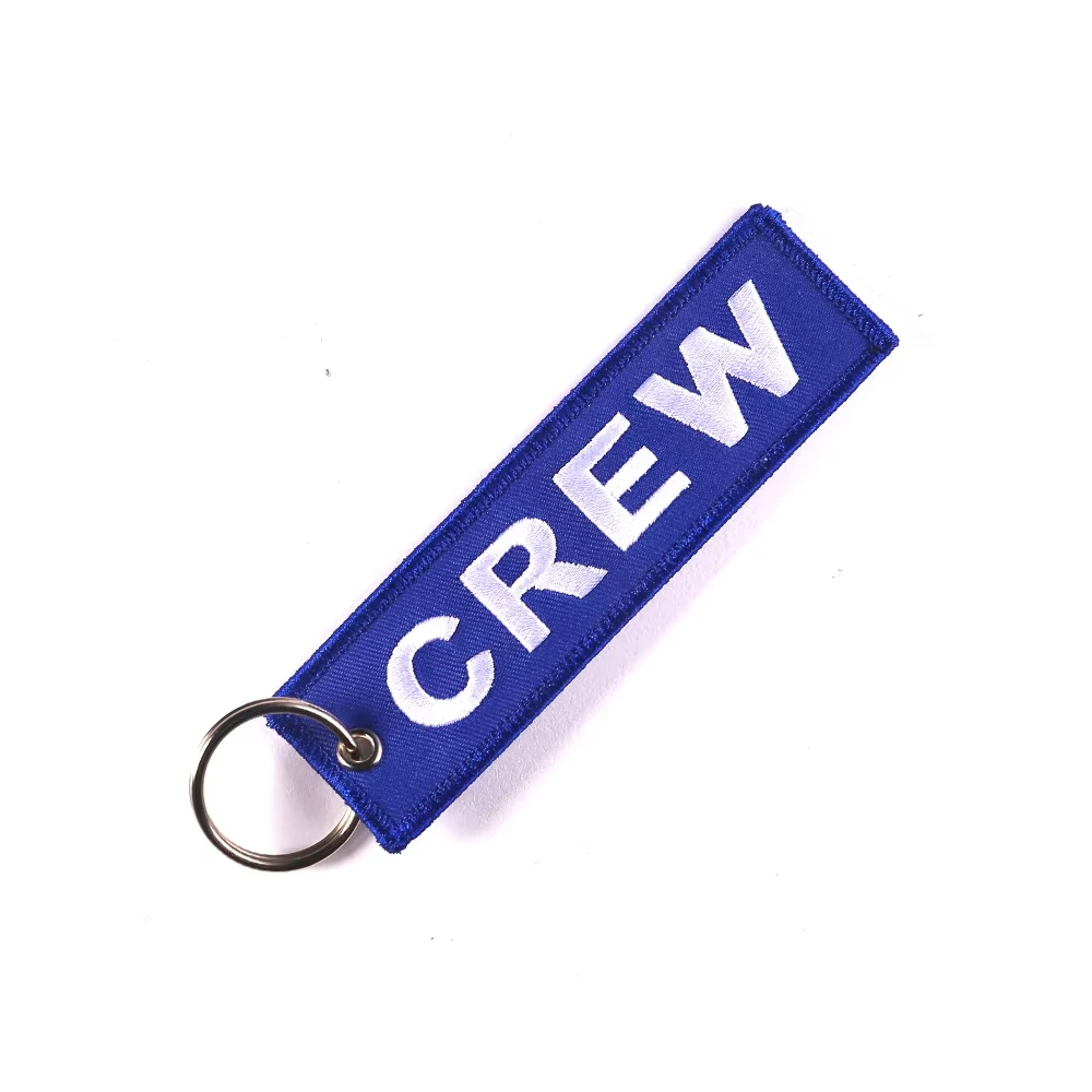 Blue Crew Keychain for Promotion Gifts OEM Motorcycle Keychains llaveros Luggage Tag Embroidery Crew Key Chain Fashion Jewelry
