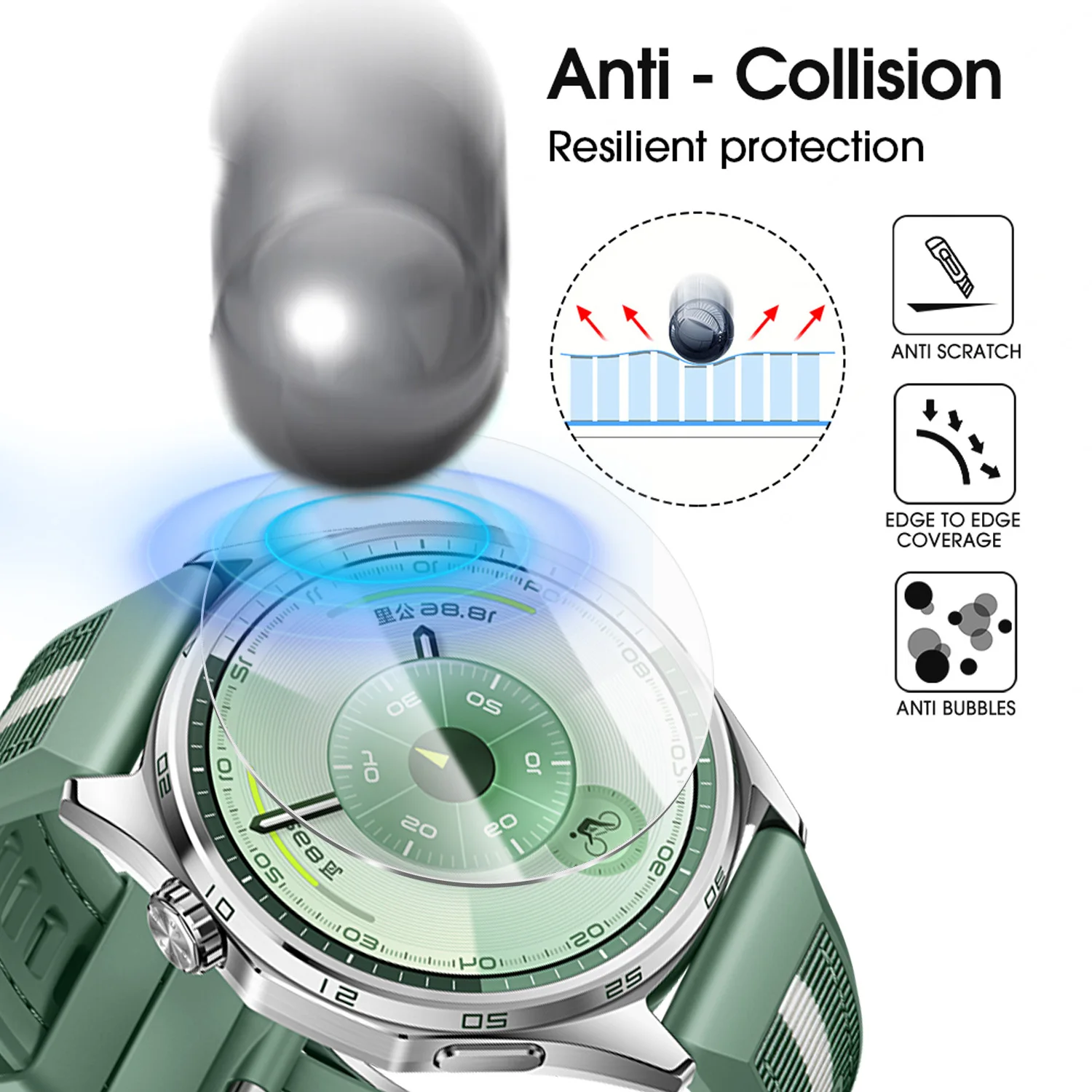 For Huawei Watch GT6 GT5 Pro 41mm/46mm/42mm GT6 Pro Easy To Install Tempered Glass Premium Bubble Free HD Screen Protector  Film