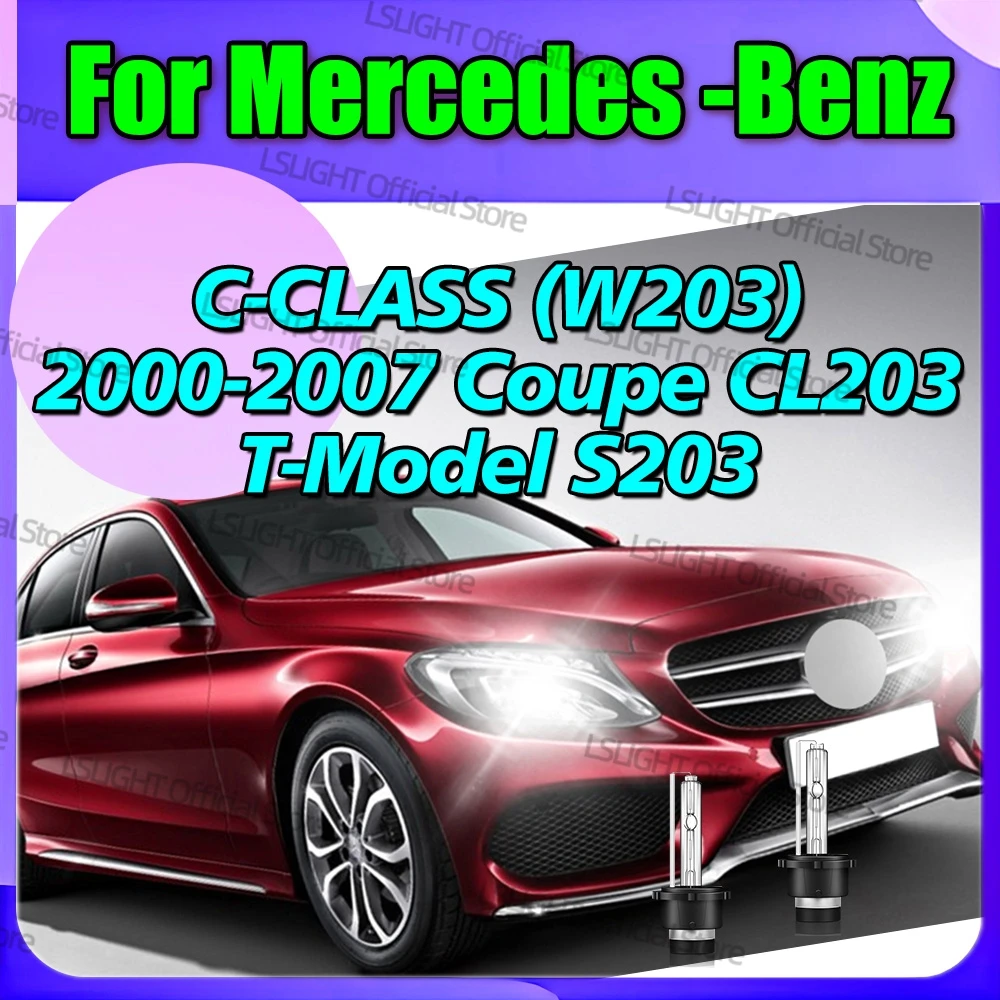 2x HID Xenon Headlights 12V 6000K 8000K 10000K Bulbs D2 D2S For Mercedes-Benz C-Class (W203) 2000-2007 Coupe CL203 T-Model S203