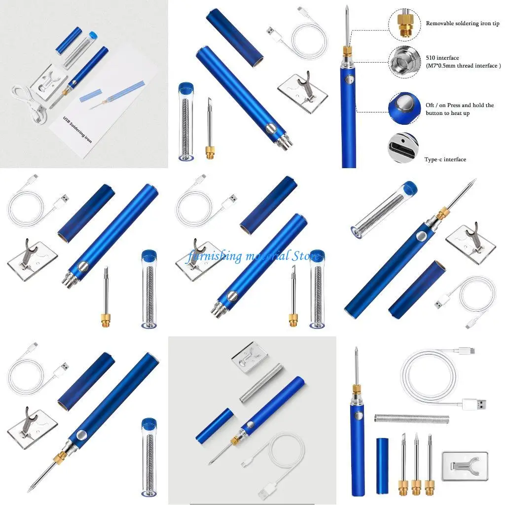 

Y5GD USB Rechargeable Soldering Iron Featuring Four Temperature Setting Comfortable Grip for Rapid Warming Lightweight Portable