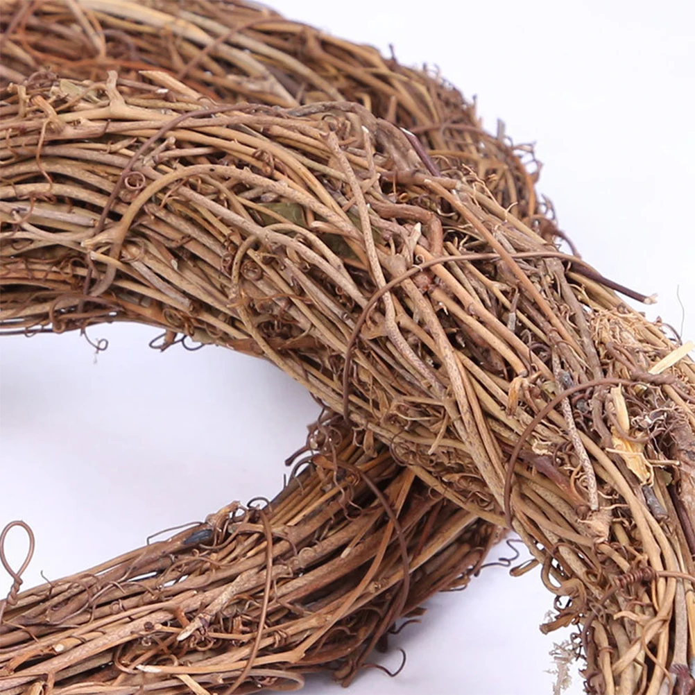 

2Pcs Christmas Vine Wreath Decoration Wire Rattan Frame for DIY Garland Moon Design Wall Hanging Craft DIY Rattan