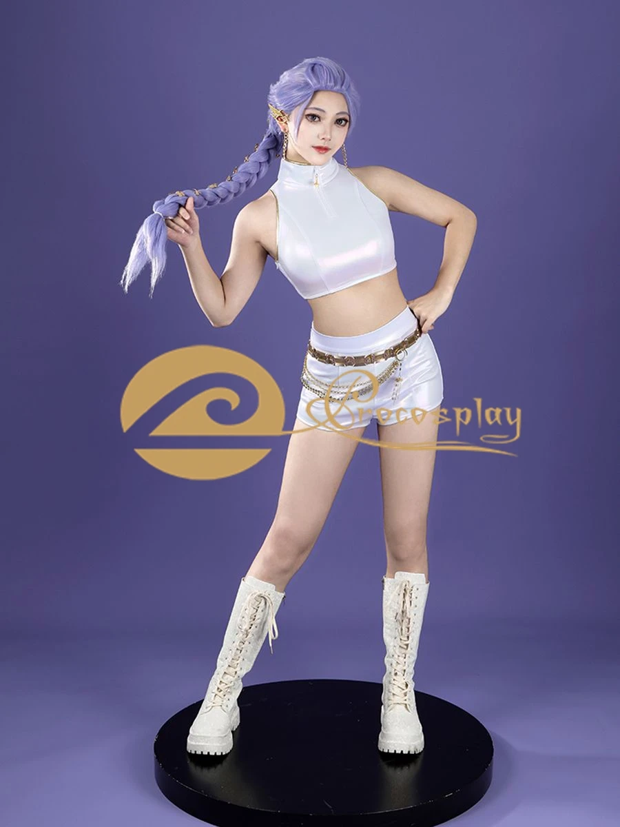 

Rumi Cosplay Costume Women White Gold Outfit for Halloween Party Role Play