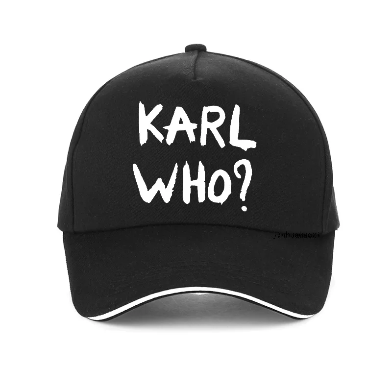 

Funny Men Women Novelty Rare KARL WHO Print Men Baseball cap summer Casual Men women adjustable Snapback bone