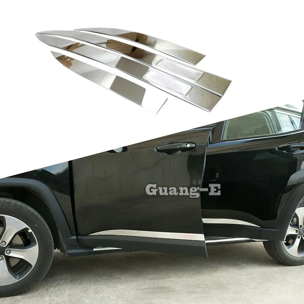 

Car Styling Cover Detector Stainless Steel For Jeep Compass 2017 2018 2019 2020 2021 Side Door Body Trim Sticker Strip Molding