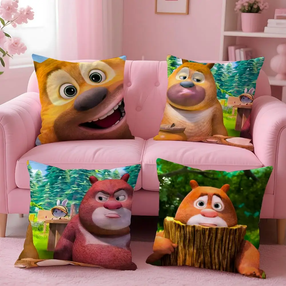 

Чехол для подушки B-Boonie B-Bears, большой медвежонок и маленький медвежонок, двусторонний плюшевый чехол для подушки 2-в-1 | Автомобиль/Диван/Кровать | Идеальный подарок