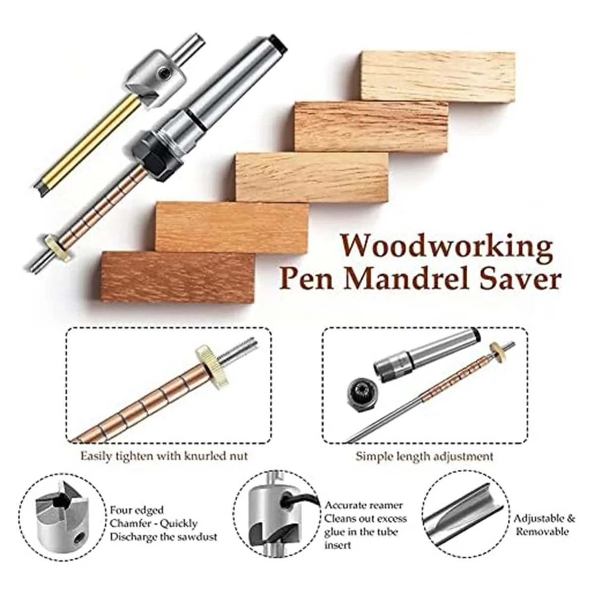 Pen Making Kit Pen Shaft and Pen Holder Trimming Set Wood Turning Mandrel for Making Pen Woodworking Lathe Accessories A HOT