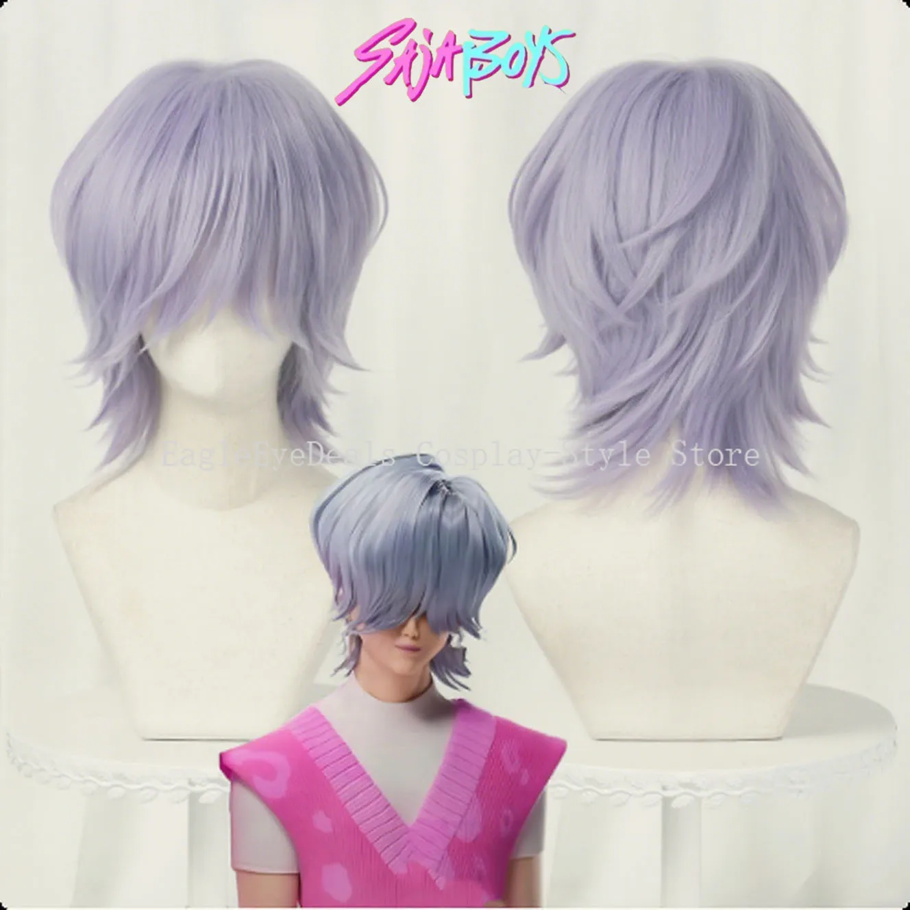 KPop Dämonenjäger Jinu Mystery Romance Baby Saja Jungen Cosplay Kostüm Perücken Senden Atmungsaktive Rosenhaarnetze Halloween DIY Requisiten