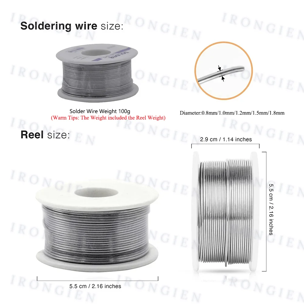 10 جرام 100 جرام سلك لحام مختلط القصدير الصنوبري الأساسية تدفق 2.0% ضياء 0.8/1/1.2/1.8 مللي متر سلك لحام غير نظيف لحام كهربائي