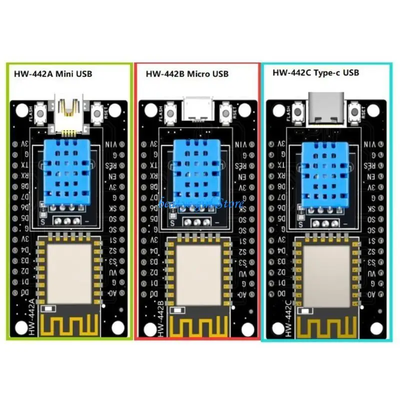 C7AB ESP8266 CH340 Entwicklung Board Temperatur Feuchtigkeit USB TypeC Micr
