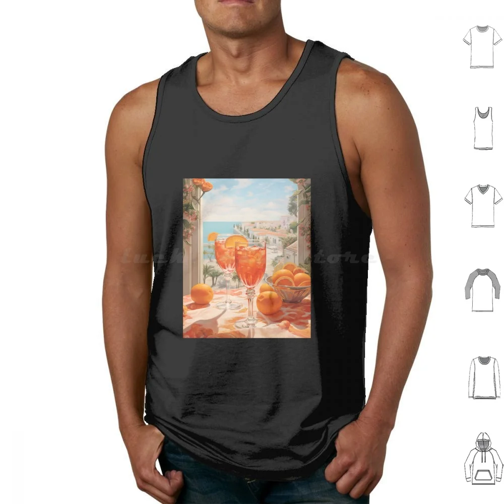 Spritz Vintage camisetas sin mangas chaleco sin mangas Vintage Spritz cóctel Spritz Italia Campari bebida naranja verano Retro vino Negroni