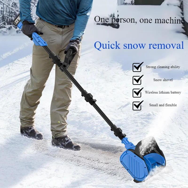Electric Walk-Behind Snow Thrower, Compact School Road Property Yard Snow Removal Machine for Home Scenic Area