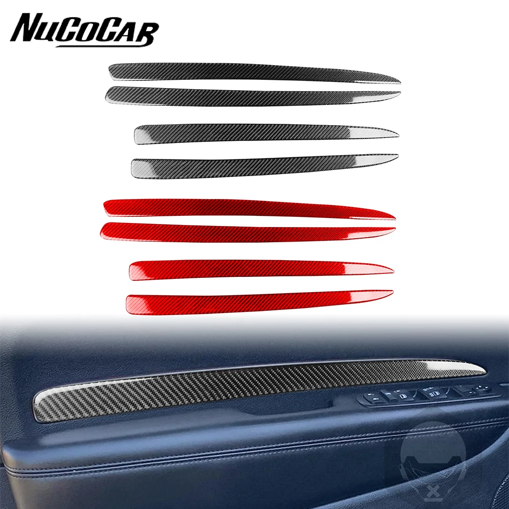 For dodge durango 2011-2020 Carbon Fiber Door armrest panel Trim strip Car Interior Accessories Decorative Stickers