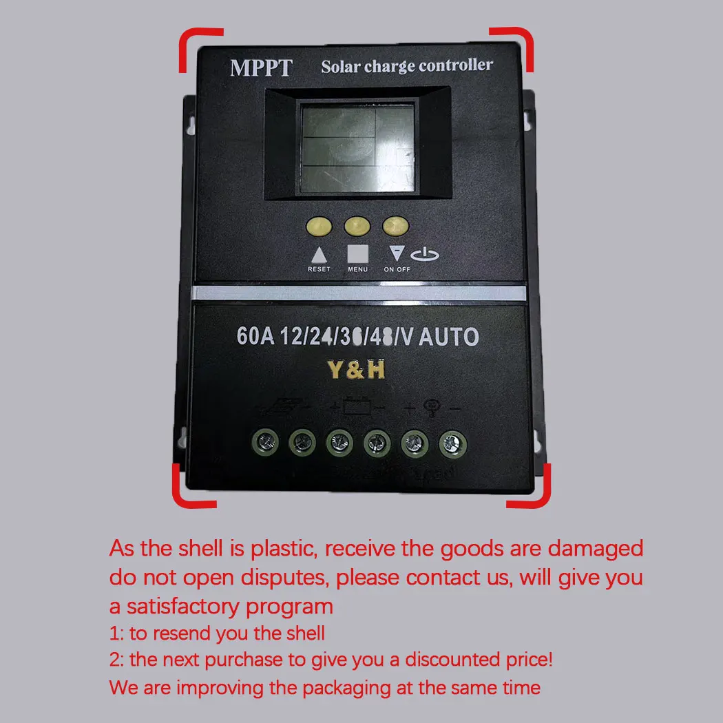 Y&H MPPT 60A 80A 100A Solar Charge Controller 12V 24V 36V 48V Battery Charging Smart Regulator for Lead Acid/Lithium Batteries