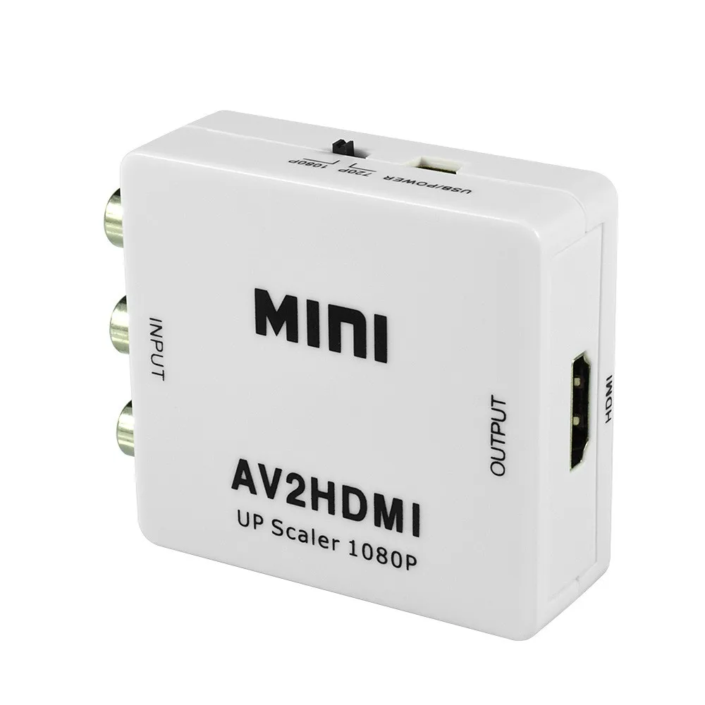 محول AV صغير إلى HDMI محول صوت وفيديو عالي الوضوح أسود/أبيض HD محول الوسائط المتعددة لألعاب المسرح المنزلي والكمبيوتر الشخصي #1