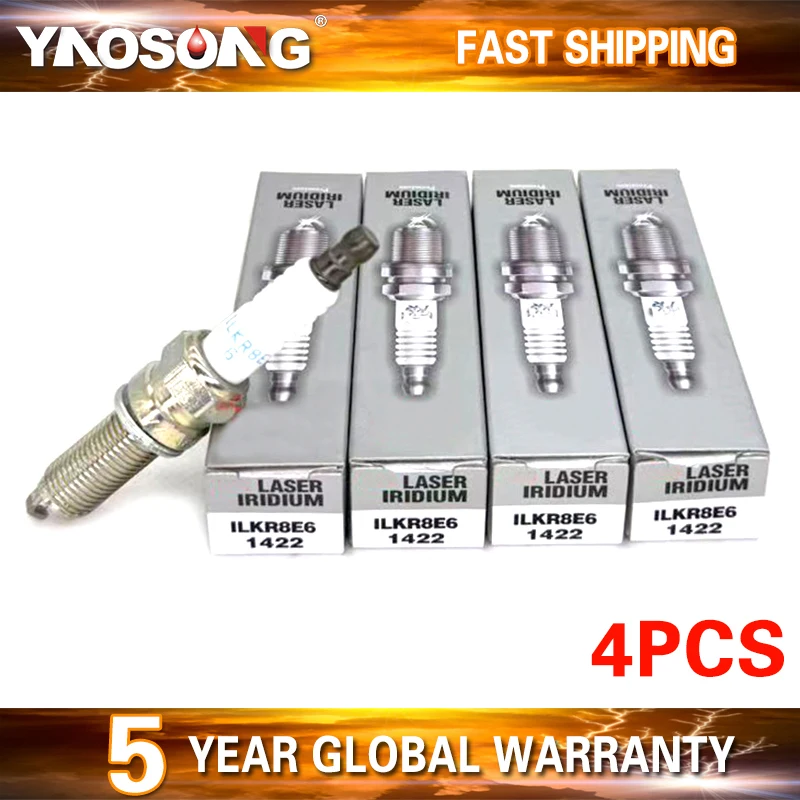 4 x ILKR8E6 1422 Свеча зажигания Mitsubishi Evo X 10 4B11‑T 2007 2008 2009 2010 2011 2012 2013 2014 2015