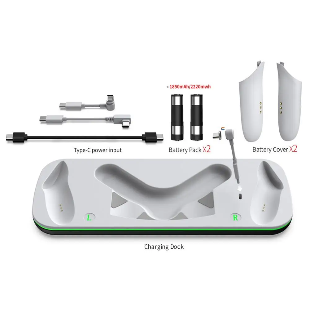 Charging Dock Stand with LED Light Bar for Meta Quest 3 Helmet - Convenient Handle Contact Seat Charging Base 1pcs