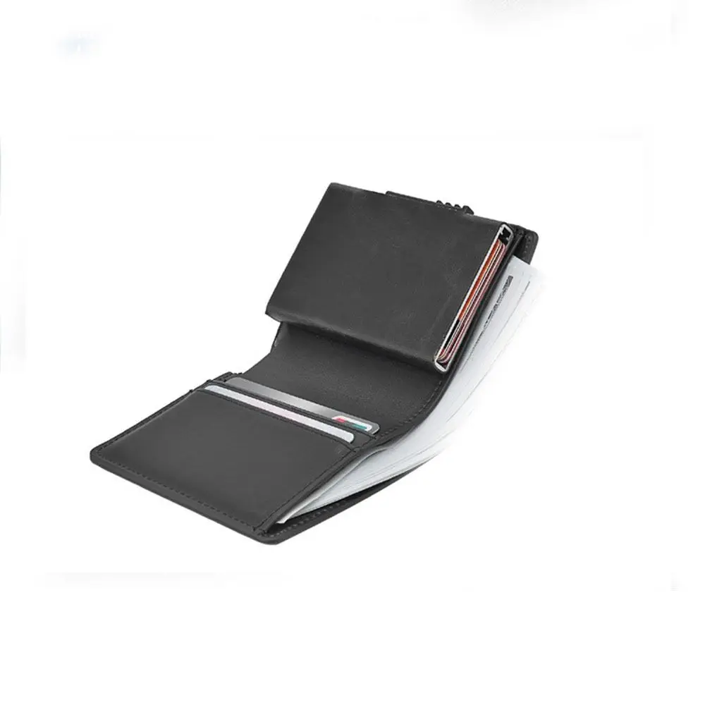 تتفاعل مكافحة سرقة الرجال محفظة صغيرة بولي Leather الجلود مقاوم للماء بولي Card حافظة للبطاقات بلون متعدد فتحة الأعمال حقيبة صغيرة الرجال