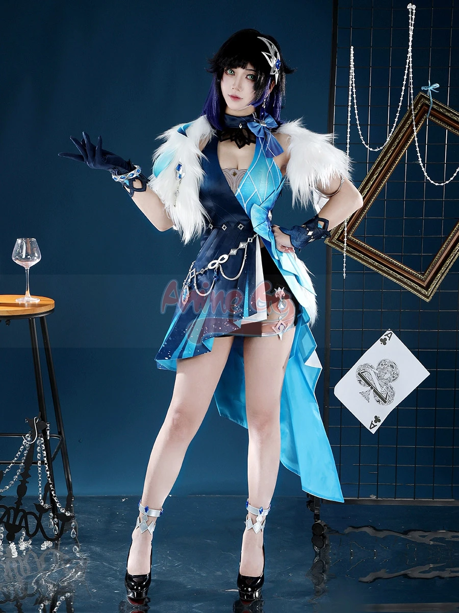 

Genshin Impact Yelan Cosplay Costume Game Tranquil Banquet New Outfit for Women Role Play
