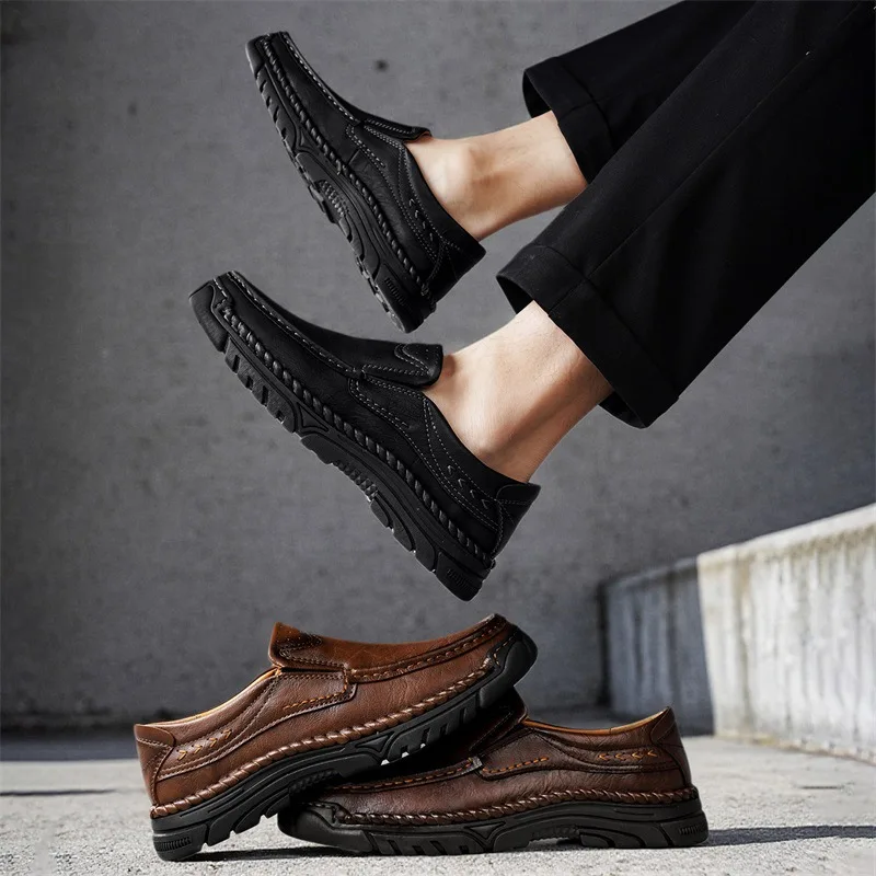 

Men's Handcrafted Loafers All-Season Low-Top Casual Shoes Men's Comfortable Casual Oversized Footwear 2026 New