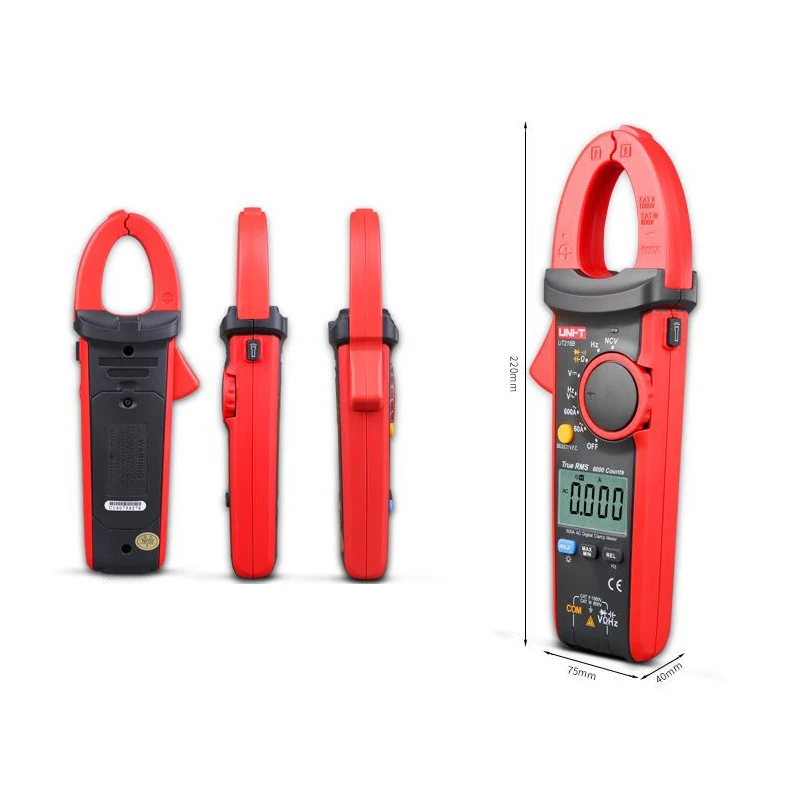 u ni-t Digital Clamp Meter UT216C 600A True RMS Voltage Frequency Resistance Capacitance Temperature Continuity Diode Tester - view 4