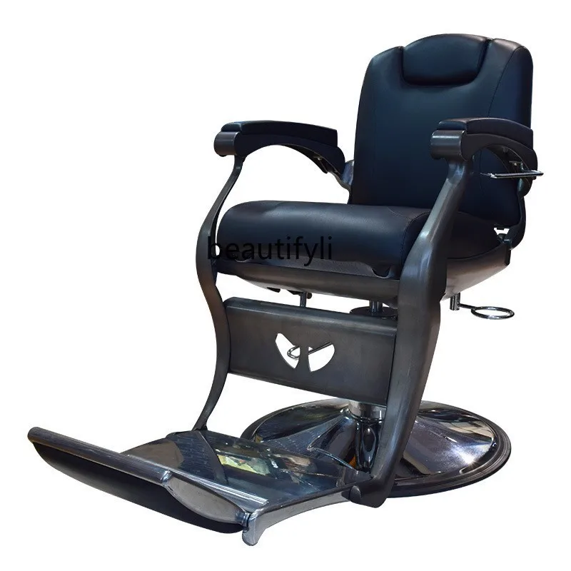 

Barber shop chair reclining barber chair beauty salon, retro men's lift and cut hair stool