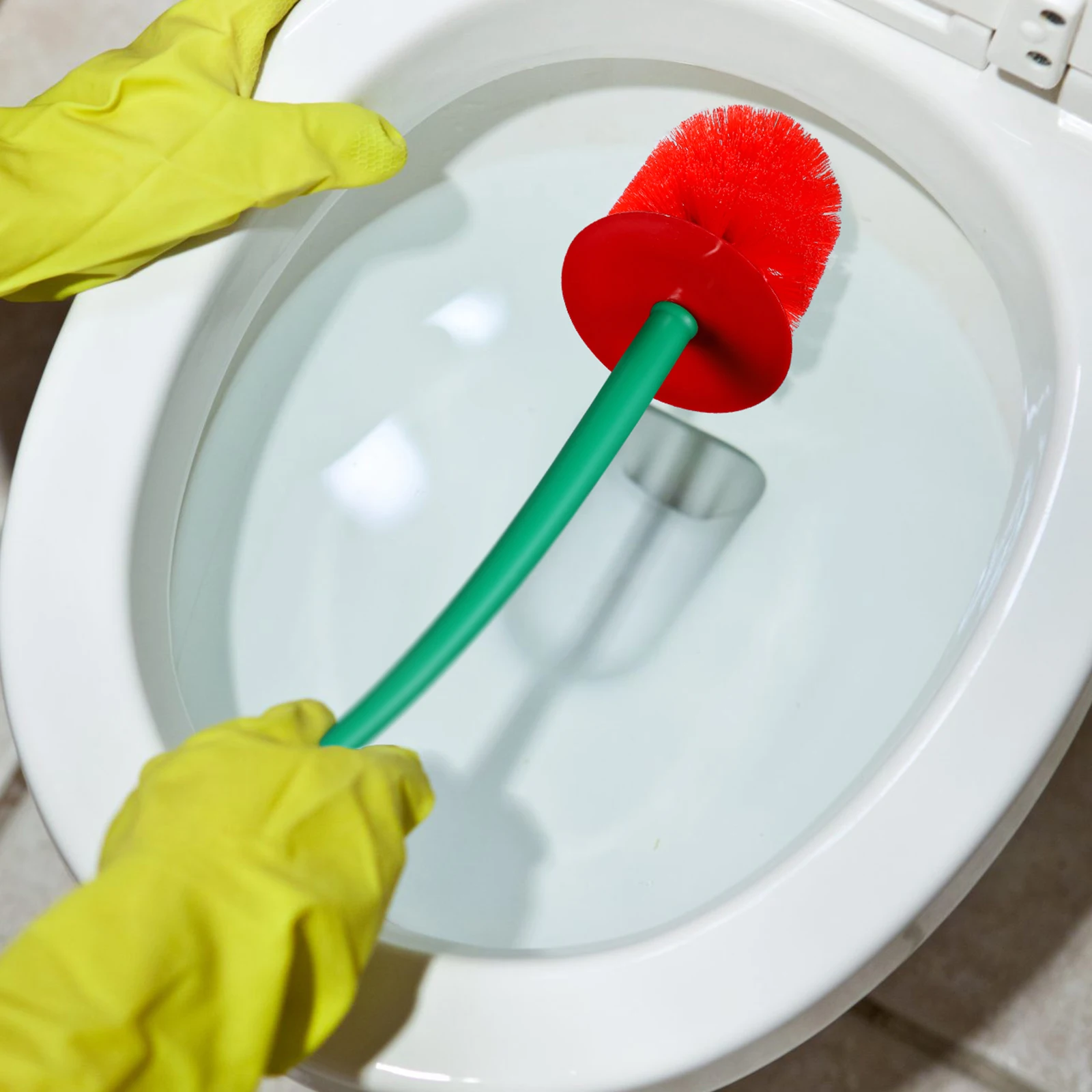 

1 set 1 Set Cherry With Holder Soft Bristles Long Handle Bathroom Toilet Set For Home Public Toilets Cleaning Brush Kit Plastic
