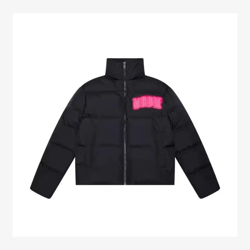 

Men's Neon Light Embroidery ort down Cotton Jaet Winter Trendy Cool American Retro Warm Casual Outerwear