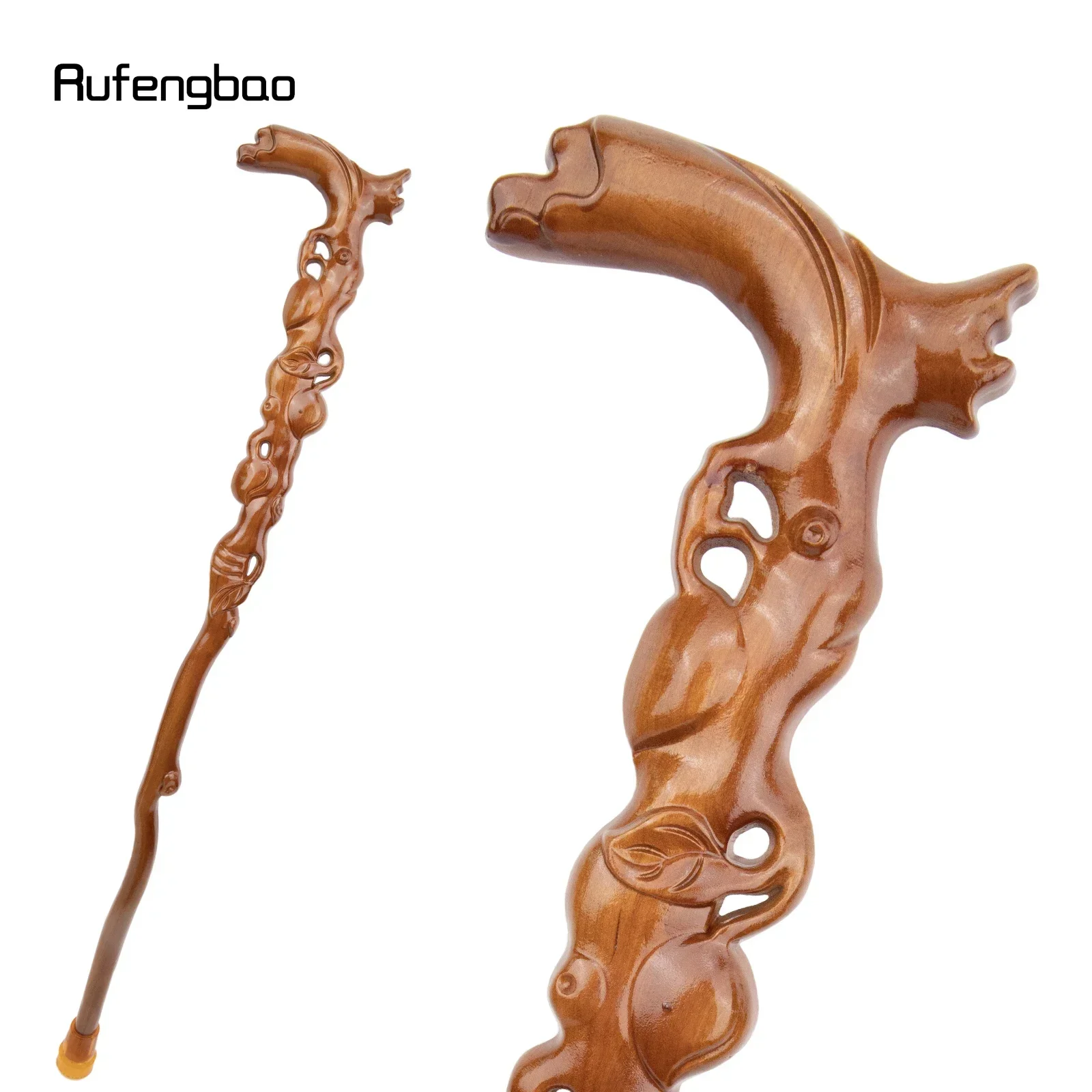 

Yellow Peach Wooden Fashion Wood Stick Cospaly Cane Halloween Crosier Steampunk & Everyday Use93cm Performance Stage Cane